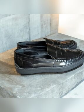 Rag & Bone Black Classic Leather Penny Loafers 6.5